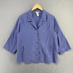 Vintage CLICK Color Me Cotton Tencel Pockets Top Womens Large Artsy Lagenlook